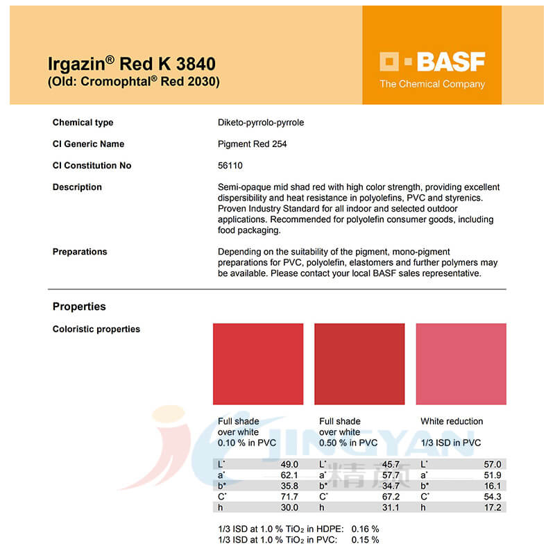 Basf Irgazin Red K3840/2030(R.254)巴斯夫有机颜料红K3840/2030